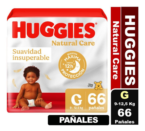 Pañales Huggies Natural Care Maleta Grande Elige Talla Tamaño Grande (G)