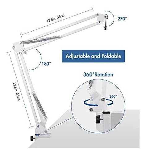 Brazo De Soporte Blanco Para Hyperx Quadcast, Soporte De Esc