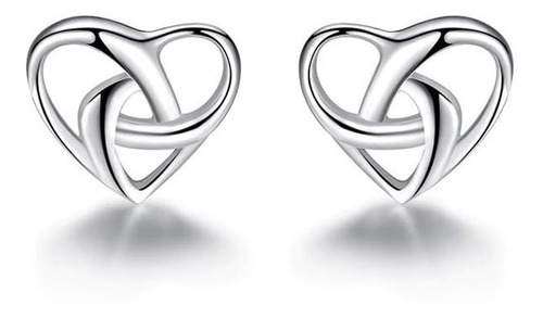 Aros De Corazon Infinito Baño Plata / Todojoyas