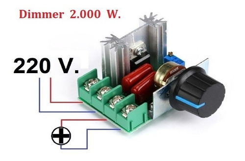 Dimmer Regulador De Voltaje. 220 V / 2000 W / Control Scr.