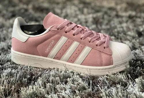 Adidas superstar top rosas gamuza