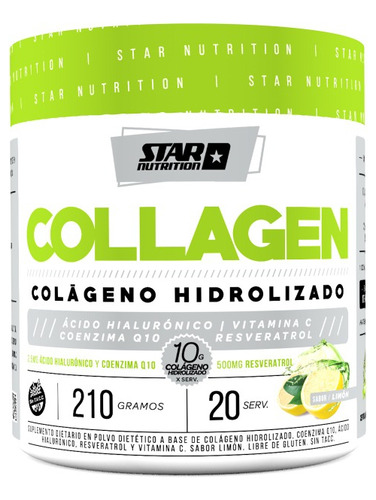 Colageno Hydrolizado X210 Gr. Suplemento- Star Nutrition Sabor Limón