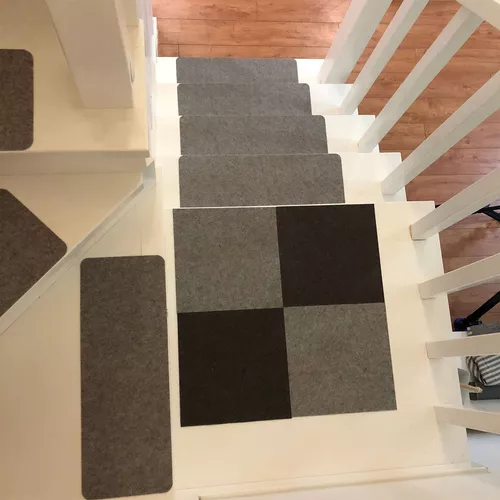 Tapetes para escaleras, alfombras antideslizantes, alfombras para escaleras  interiores, parte trasera de goma antideslizante con aislamiento acústico