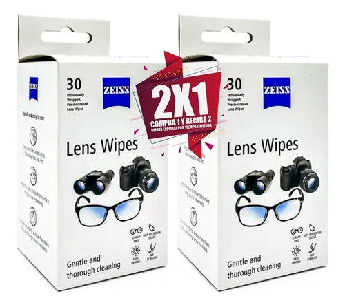 Paños Húmedos Zeiss X 30 Unidades Toallitas Limpieza Gafas Lentes Cámara  Pantallas Lens Wipes Envio Inmediato