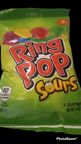 4 Pack Ring Pop Sours Anillo De Dulce Caramelo