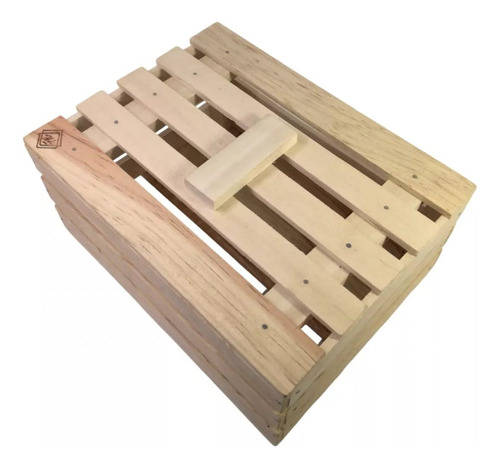 Pack De 6 Huacales Chicos De Madera Con Tapa Acabado Fino