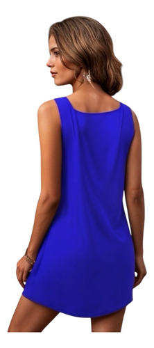 Vestido Casual Básico Corto Cuello Redondo Sin Mangas #224
