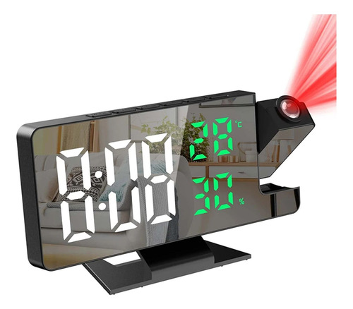 Reloj Digital Led Proyector Con Pantalla De Temperatura