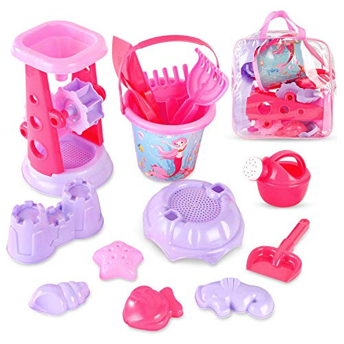 Pink Princess Sand Wheel Beach Set De Juguete Bolsa Cre...