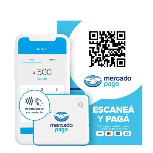 Imagen 1 de 8 de Kit Mercado Pago Point Mini + Qr