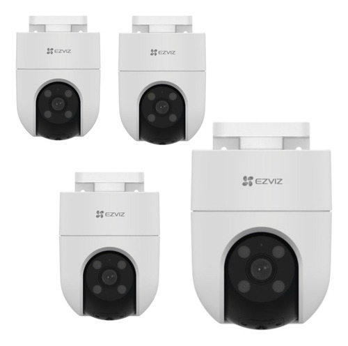 Kit Mextec Ezviz Cámara H8c 4 Pzas Pt Wifi / 2 Megapixel/ Detección Humana / Seguimiento Inteligente / Sirena Manual/ Luz Parpadeante / Colores En Oscuridad / Ranura Micro Sd / Audio De Dos Vías