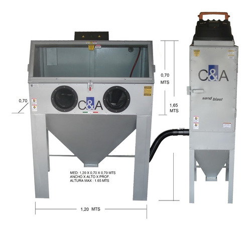 Cabina Sandblasting Con Recolector / Extractor Polvo  C & A 