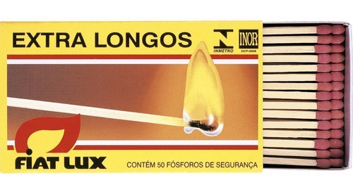 Fosforo Extra Longo Fiat Lux 5 Caixas Com 50 Unidades