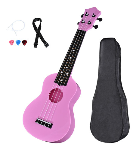 Ukelele Soprano 21 Pulgadas Rosa Para Niños Principiantes