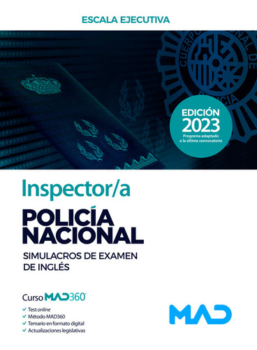 Libro Inspector/a Policia Nacional Simulacros De Examen D...