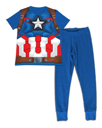 Pijama Niño Manga Corta Capitan America Algodon