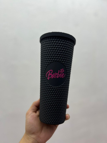 Vaso Termo Personalizado Con Popote Logo Barbie