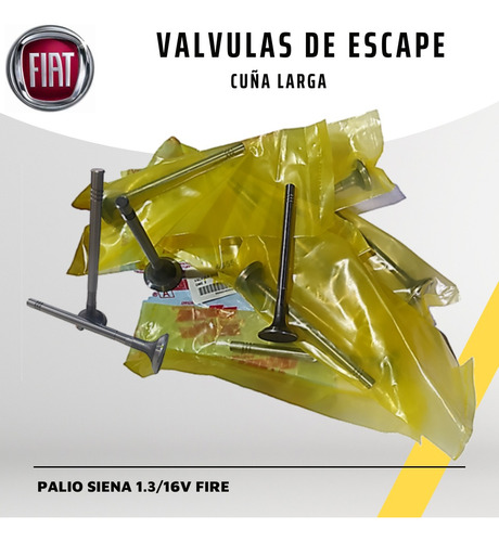 Válvulas De Escape Fiat Fire 1.3/16v Cuña  Larga