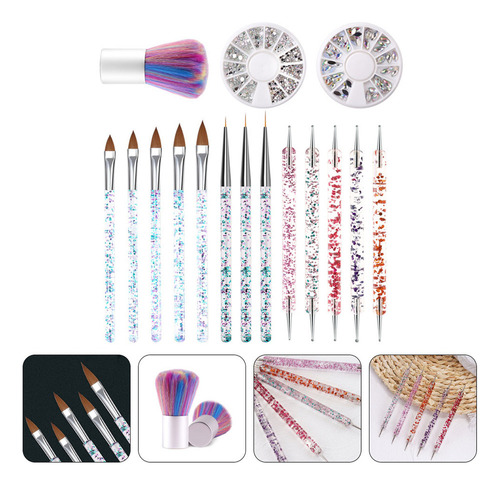 Conjunto De Acessórios Para Caneta De Unha Com Diamantes 3d
