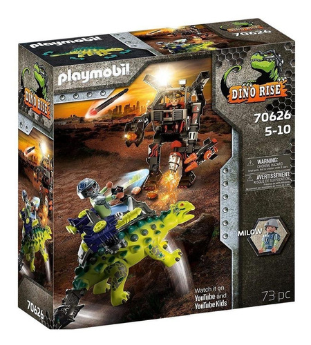 Brinquedo Playmobil Dino Rise Saichania Invasao Robo 70626