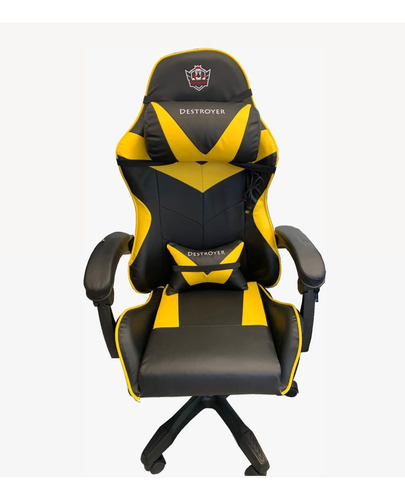 Silla Gamer Con Masajeador En Color Amarillo