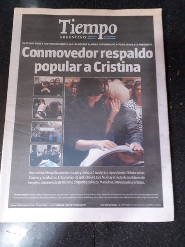 Diario Tiempo Argentino 29 10 2010 Muerte De Néstor Kirchner