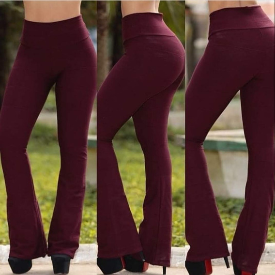 calça flare bandagem vinho