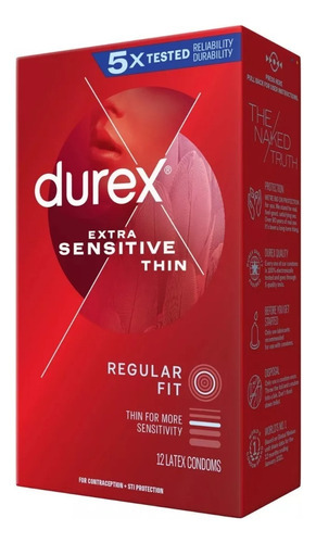 12 Condones Durex Extra Sensitive Thin