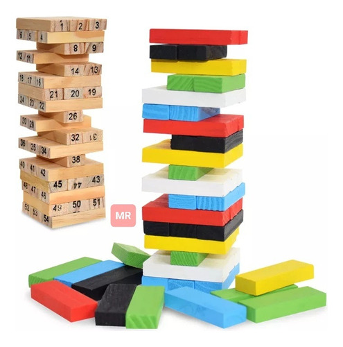 Jenga De Madera Bloque Juego De Mesa Familiar Para Reuniones