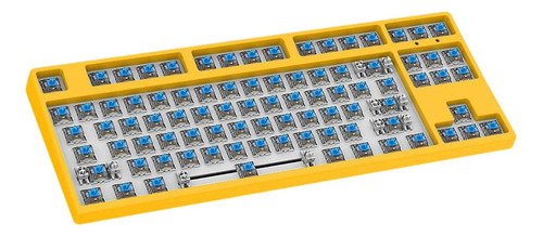 Kit De Teclado Mecánico Con Cable Diy De 87 Amarillo