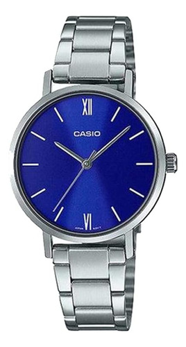 Casio Ltp-vt02d-2a Reloj Analógico Minimalista De Acero Con