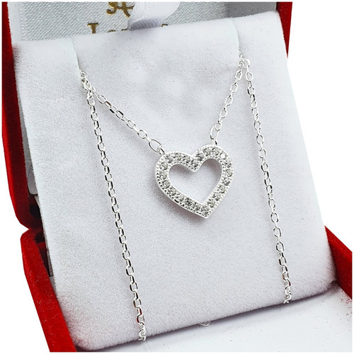 Conjunto De Plata 925 Modelo Ccd5 Corazón Piedras Cubic A3