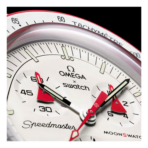 Relógio Swatch Omega Moonswatch Misión a Marte SO33R100