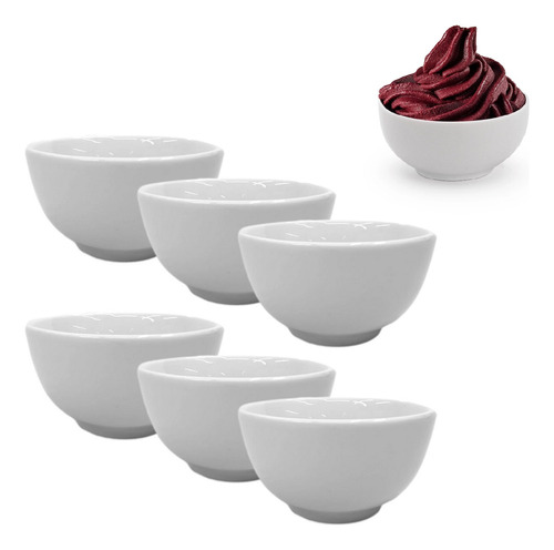 6 Tigelas Bowl Cumbuca Melamina 500ml Caldo Sopa Açaí