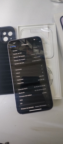 Iphone 14 Plus (256 Gb) Morado 96% Batería Seminuevo!!! Lavanda (Usado)