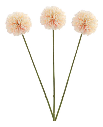 3 Piezas Bola De Crisantemo Artificial Flores Ramo De Seda
