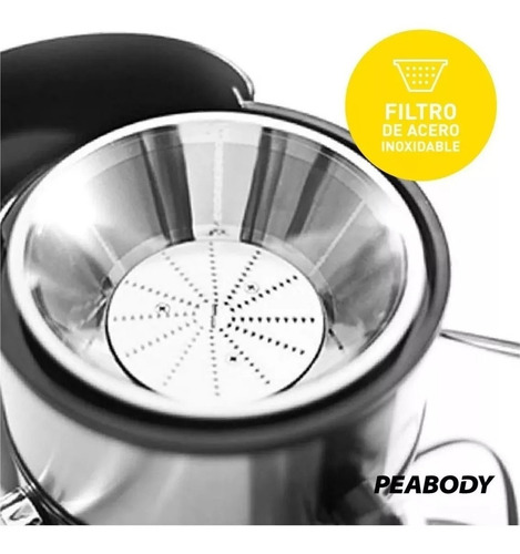 Juguera eléctrica Peabody PE-JL6003 acero inoxidable 220V con accesorios