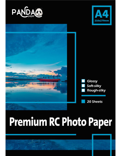 Papel Fotográfico Rc Ultra Glossy Panda 260g A4 100h Color Blanco