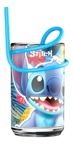 Vaso Junior Disney Stitch Sorbete Bombilla Serpentina 