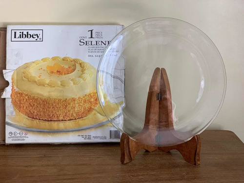Posa Torta En Vidrio Libbey Selene Made In México. 33 Cm.