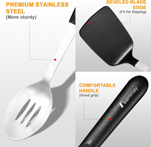 Juego De Utensilios De Cocina De 4 Piezas, Cuchara Ranurada