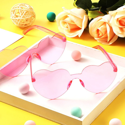30 Gafas De Sol De Corazón Corazón Sin (rosa)