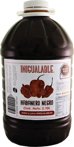 Imagen 1 de 1 de Inigualable Salsa Habanero Negro - 1 Garrafa 3.78 L Vd