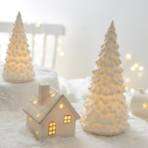 Estatuilla De Navideña Escena Navideña Árbol De Navidad