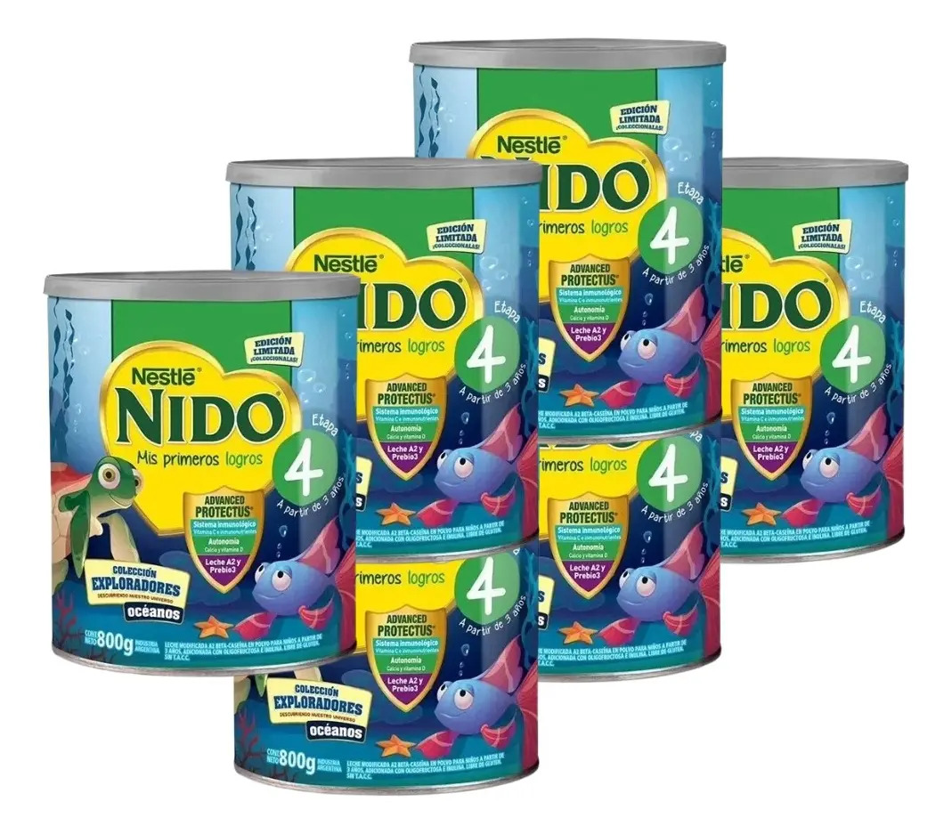 Kit 6 leche de formula en polvo Nestlé Advanced Protectus Nido 4 800gr