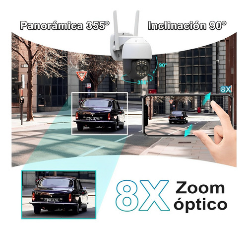 Camara Seguridad Exterior 4mp Doble Lente Zoom 8x Ovnif Wifi Color Blanco