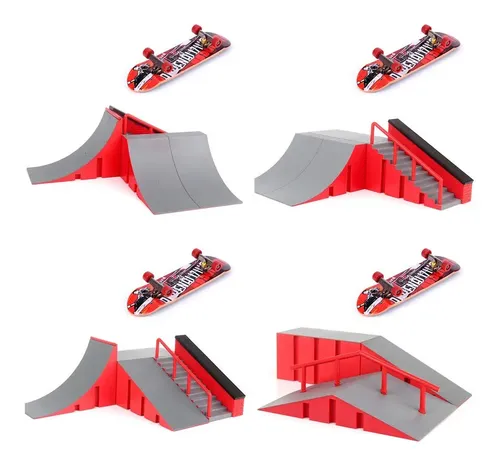 KETIEE Parque De Monopatín De Dedo – Set Con Rampa, Monopatín, 8 Ruedas Y Herramientas, Ideal Para Practicar Trucos