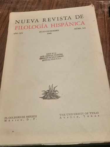 Nueva Revista De Filología Hispánica Año Xiv Núm 3-4 1960