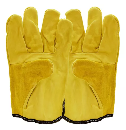 Guantes Mixto Carnaza Amarillo y Vaqueta Sencillo