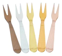 Comprar Mini Tenedor Picada Copetin Pincho Aluminio Anodizado X 6 Ud Color Cobre Brillo